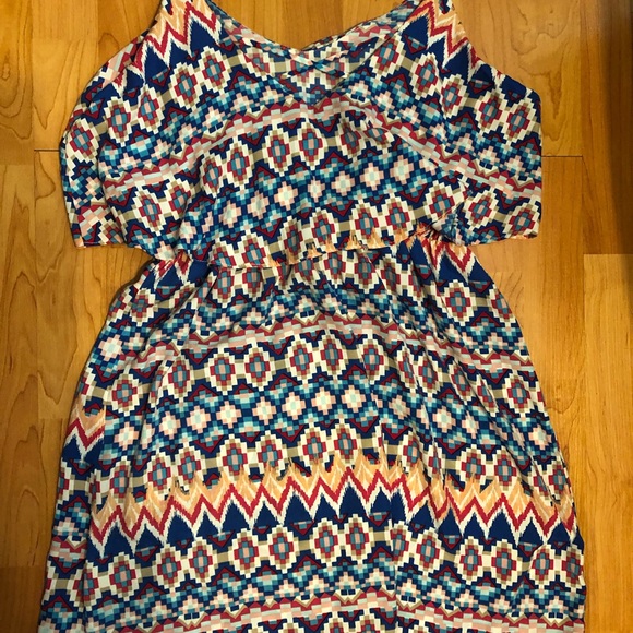 NWOT Love,Zoe Aztec print mini dress size large - Picture 4 of 6
